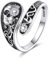 DAYLINLOVE Schnabel Löffel Ring Gothic Ring 925 Silber einstellbarer Schädel Ring Schmuck Geschenk für Frauen Mädchen Halloween