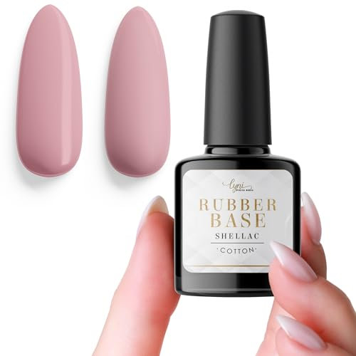 Rubber Base Gel Cotton Nude Rosa 7,3ml als flexibles Aufbaugel · Shellac Rubber Gel, Grundiergel · UV & LED · Ideal für Naturnagelverstärkung · Lynis-Nailshop.de