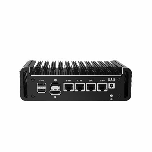 PcZinophyte Solider Firewall-Mini-PC, verbesserter N150 DDR5 2xNVMe 4xi226-V 2,5G, lüfterloser Soft-Router, Proxmox-Hostserver