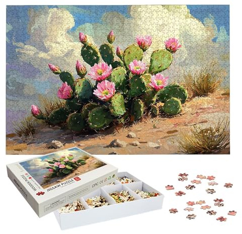 Puzzle 3000 Teile Erwachsene, Blume Puzzle 3000 Teile, EIN Herausforderndes Rätsel, Kaktus Holzpuzzle Erwachsene mit Exquisiter Verpackungsbox, Puzzlespiele für Die Ganze Familie, Geschenke, -7314