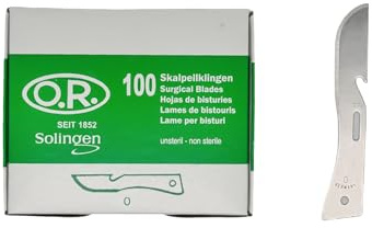 OR Skalpellklingen Figur 0 – 100 Stück – Präzisionsklingen aus rostfreiem Stahl – für medizinische Anwendungen, Labor, Praxis und Präzisionsarbeiten