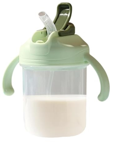Gobelet de Transition Sippy Cup | 300 ml Anti-fuite Biberon avec Poignées Verre d'Apprentissage,Paire Chronométrée avec Paille lestée | pour Maison Chambre Voyage Poussette Filles Garçons 12-36 Mois