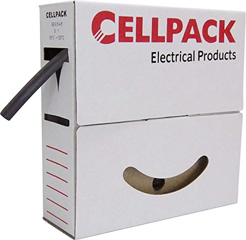 CellPack 127125 Schrumpfschlauch ohne Kleber schwarz 12mm 4mm Schrumpfrate 3:1 8m