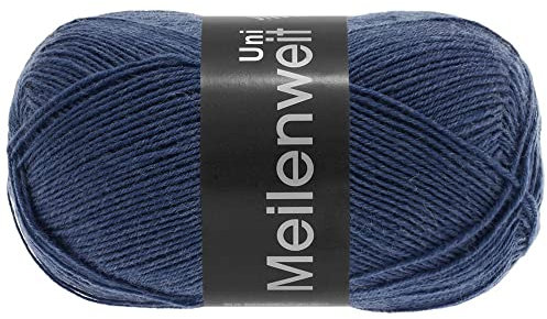 LANA GROSSA Meilenweit 100 | Sockenklassiker, uni und bedruckt, waschmaschienenfest | Handstrickgarn aus 80% Schurwolle & 20% Polyamid | 100g Wolle zum Stricken & Häkeln | 420m Garn FB1342