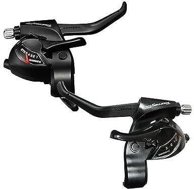 SHIMANO BremshebelTourneyTX 3x8 schwarz, Satz mit Kabeln Nero