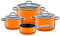 Silit Passion Orange Topfset Induktion 4-teilig, Kochtopf Set mit Glasdeckel, Silargan Funktionskeramik, Induktions Töpfe Set, Auslaufmodell, orange