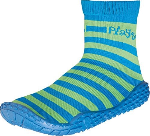 Playshoes Unisex Kinder Aquasocken Wassersportschuh Aquasocken, 174802, Grün Streifen