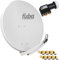 FUBA 4 Teilnehmer Digital SAT Anlage DAA850G hellgrau + Hochwertiger Quad LNB + 8 Vergoldete F-Stecker