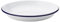 Utopia Eagle Enamel Deep Plates 9.5/ 24cm - Set of 6 - White Enamel Plates with Blue Rim