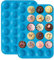 Mini Muffin Pan 24 Cups, Silicone Cookies Cupcake Bakeware Tin Soap Tray Mould Non Stick, Dishwasher Safe by XUTONG