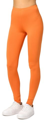 Merry Style Damen Lange Leggings aus Viskose MS10-143 (Orange, S)