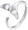 Damen 925 Sterling Silber Luxus Ringe,Schöne Delphin Wal Fish Tail Ringe Tier Open Finger Ring Frauen Mädchen Geburtstag Geschenk Party Leuchtende Kristall Silber Schmuck