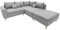 Invicta Interior Design Ecksofa Scandinavia 250cm hellgrau Nosag-Polsterung mit Hocker und Kissen Sofa Eckcouch Couch