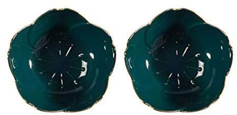 2 Stück Keramik Schälchen Mini Dipschalen Form Servierschalen Saucenschälchen Gewürzschale Snack Schälchen Obstbehälter für Sojasauce Dip Weihnachten Party Tischdeko Grün