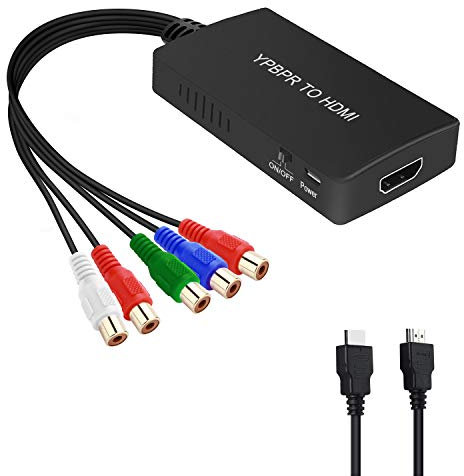 TaiHuai Component to HDMI Converter,YPbPr to HDMI Adapter, Supports 1080P Video Audio Converter Adapter for DVD PSP Xbox PS2 N64 to HDTV Monitor and Projector