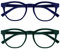 OPULIZE Blu - Occhiali da Lettura Filtro Luce Blu Set da 2 Montatura Tonda Fashion Cerniere a Molla Migliorano il Sonno Gaming Computer Anti Riflesso Blu Verde Uomo Donna BB5-36 +1.50