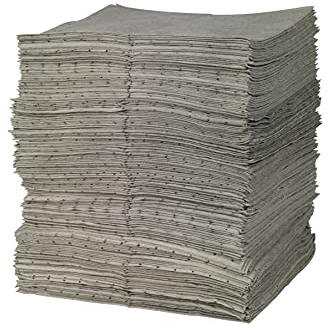 SPC® by Brady Feuilles Absorbantes Universelles – Lot de 200 Feuilles Grises, Épaisses, 1 Couche, Alvéolées et Prédécoupées, 40 cm x 50 cm, Pour Huiles, Eau, Solvants et Liquides de Refroidissement