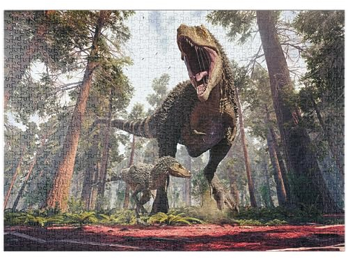 MyPuzzle Tyrannosaurus Rex und Sein Jungtier - Premium 1000 Teile Puzzle - MyPuzzle Sonderkollektion von Puzzle Galaxy