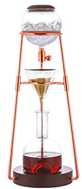 Coffee Pot Ice Drip Coffee Maker Cold Brew Coffee Maker Household Glass Silver Rose Gold Hand Coffee Maker 500ml Coffee Kettle (Color : Gold)