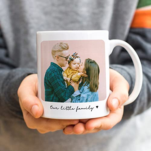 EKAM Personalised Mug, Printed with Your Photo and Text, Customised Gift for Mum, Dad, Kids or Girls, Custom Picture with Stylish Name, Tea Coffee Mug (11oz)