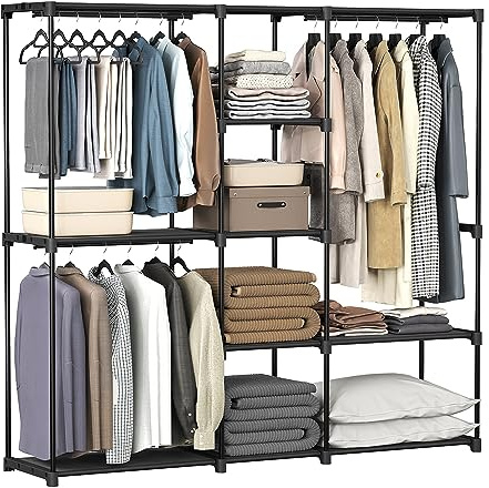 SONGMICS Tragbarer Schrank, Aufbewahrungs-Organizer, 180 x 42 x 180 cm