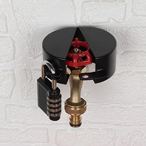 Gate Valve Locking Device (Password Lock) Metal Black, no Installation Required, Can Prevent Water Theft and Unauthorized Use - External Hose Lock Faucet 