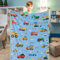 Bagger Decke Kinder Fahrzeug Kuscheldecke Kinder Jungen Bagger Blau Decke Construction Vehicle Weich Flanell Plüsch Fleece Wohndecke LKW Traktor für Kleinkind Geburtstagsgeschenke Sofa Bett, 101x127cm