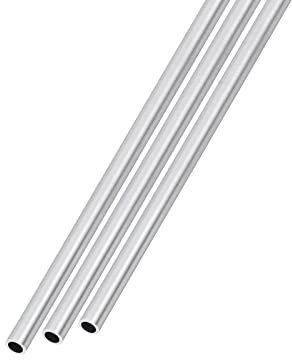 METALLIXITY 6063 Alluminio Tubo (3mm OD x 2mm ID x 300mm L) 3pz Alluminio Rotondo Tubatura - Tubi Tondi per Casa Arredamento Macchinari fai da te Artigianato