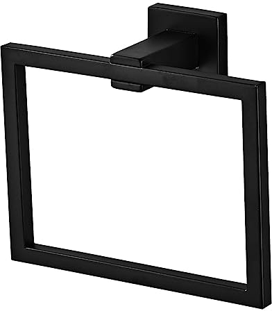 Handtuchring Edelstahl quadratisch Handtuchhalter Badezimmer Eitelkeit Handtuch Hanging Ring Handtuchhalter für Badezimmer Wand Handtuchhalter - Handtuchring Schwarz