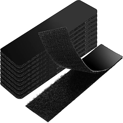 Klettband Selbstklebend Extra Stark 10 Stück Doppelseitiges Klettverschluss Selbstklebend 25mm Breit Selbstklebendes Klebepad Flauschband und Hakenband Schwarz Velcro Tape