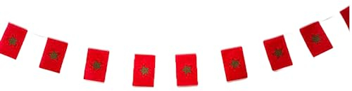 Pandiui23 Bandera de Marruecos 40 unidades, 11.4M, 14 x 21 cm, Rojo, Patriótico, Fiesta, Banderas, Banderín, Exterior, Evento