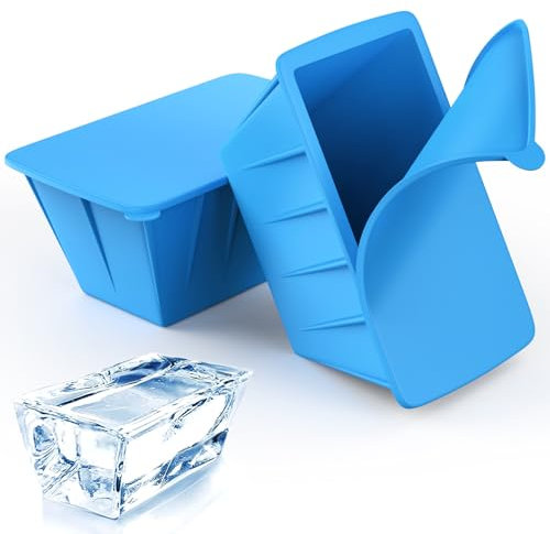 Extra große Eiswürfelform mit Deckel für Eisbadewanne, Kalttauchen, Kühler, 2,7 kg Silikon-Gefrierfach für Suppe, Brühe, Soße oder Butter – leicht zu lösende Formen zur Aufbewahrung von Lebensmitteln,