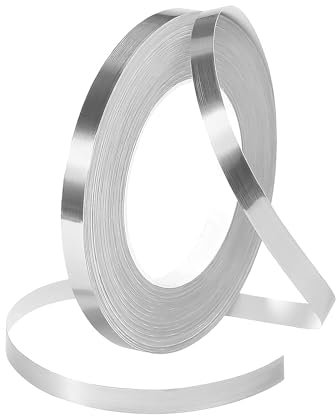 SWYSGS 50m Strisce Adhesive Decorative, Impermeabile Nastro Sigillante Adesivi Autoadesivo per Piastrelle e Cuciture, Tile Sticker Nastro Decorativo da Parete, Specchio, Modellismo (10mm, Argento)