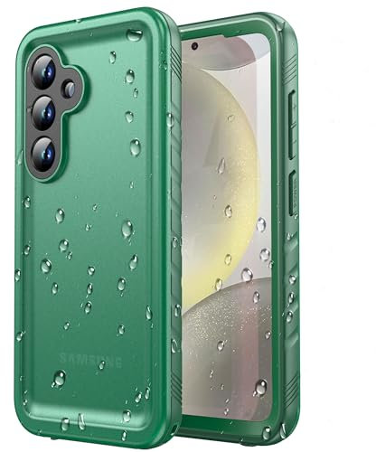 SPORTLINK Cover per Samsung Galaxy S24 Impermeabile - 360 Full Body Armor Protettiva S24 Case [IP68 Waterproof] [6FT Antiurto] Custodie Antipolvere Subacquea con Fotocamera/Schermo Protezione-Verde