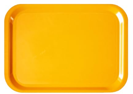 Roltex Anti Slip Laminate Mustard Yellow Serving Tray Fast Food Style 37.5×26.5cm Dishwasher Safe Scratch Resistant