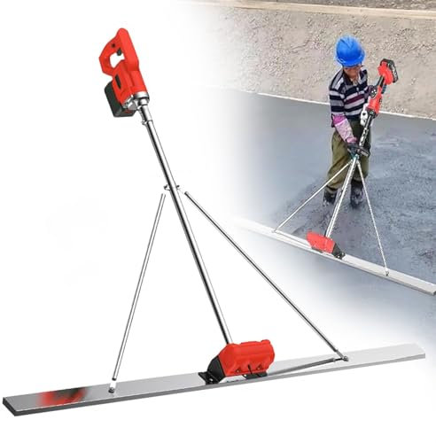 Battery-Operated Concrete Leveler Cordless Cement Screed, Lithium Battery Power Concrete Screed Vibratory Kit for Smooth Concrete Plane Finishing,1.2m/3.9ft
