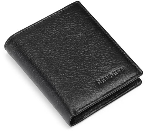 SENDEFN Geldbörse Herren Leder mit RFID-Schutz - Portemonnaie Herren Querformat - 8 Fächer für Kreditkarten - Portmonee Inkl Geschenkbox