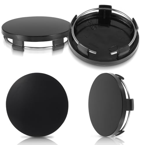 GEEHUA 4 Stück Nabendeckel 60mm/2,36 Zoll, Radnabendeckel Nabenkappen Universal ABS Radnabenkappen Snap in Kunststoff Mittelkappe Ersatz kompatibel für Felgen die meisten Autos(Schwarz)