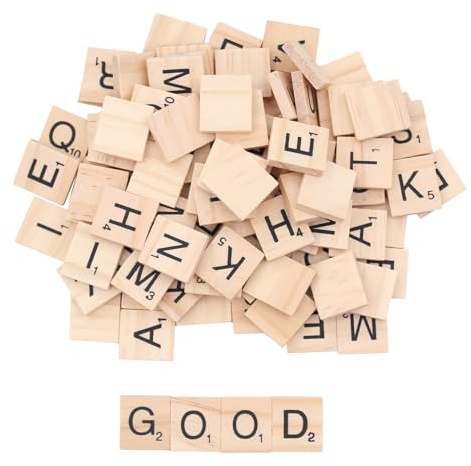 200 Stück Holzbuchstaben,Holzbuchstaben Scrabble,Buchstaben Holz | Scrabble Buchstaben Holz,A Bis Z,mit Zahlen,für Basteln,Buchstabieren,Geschenk,Lernen,20 x 18 x 4mm