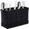 JOAASU Utensil Holder, Countertop Cutlery Drying Holder with 3 Compartments, Stainless Steel Cutlery Drainer, Kitchen Storage Utensils Organiser for Flatware, Forks, Knives, Spoons (Black)