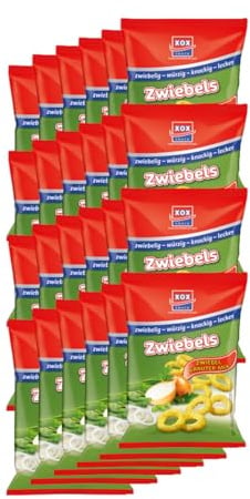 XOX Zwiebelringe Kräuter Mix Snack mit Zwiebelgeschmack 40g 24er Pack