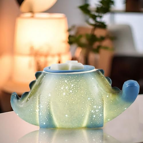 Aaffkaa Electric Wax Burner,Ceramic Wax Melt Burners,Cute Candle Wax Burner Scented Wax Warmer,Dinosaur Melts Oil Burner with 2 Bulbs for Home Fragrance