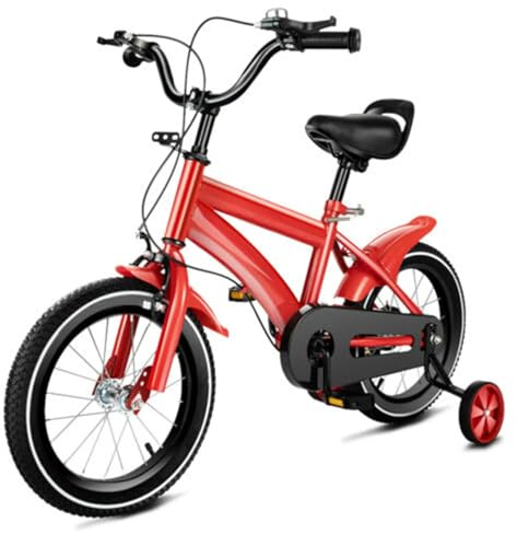 TanjcXliu 14 Zoll Kinderfahrrad Kinder Fahrrad mit Stützräder FahrradKinder Ab 3 Jahre für Kinder mit Einer Höhe Von 39.37-45.28 Zoll
