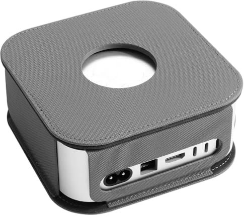 Schutzhülle für Mac Mini M4/M4 Pro 2024 Schutzhüllen Lederhülle, Mac Mini Desktop Computer M4 Pro Cases Hülle staubdichtes Cover, präziser Ausschnitt, stoßfest (Grau)