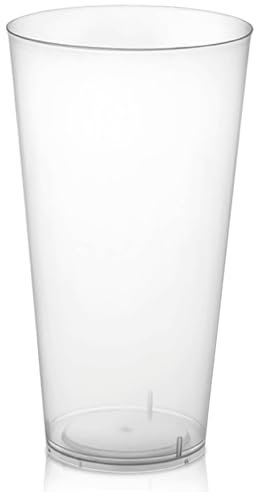 Maxi Products - 100 Vasos Cubata Plástico Reutilizables - 480 cc - Vasos Reciclables - Vasos Cubata Ancho - Fiestas, Eventos y Celebraciones - VASO CUBATA DURO
