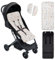 Interbaby Universal-Sitzauflage für Kinderwagen, für den Sommer, Safari-Beige, atmungsaktiv und bequem, Bezug für Kinderwagen, 100% Baumwolle, 84 x 34 cm, Sicherheitsgurte