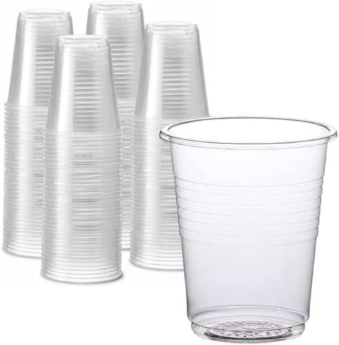 Prieto Larrey - Lot de 500 gobelets réutilisables en plastique polypropylène transparent - 220 ml - Idéal pour fêtes et événements (500, 220 ml)