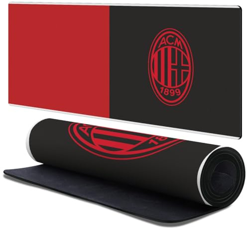 Head Case Designs Licenza Ufficiale AC Milan Rosso & Nero Logo Cresta 37.4 x 15.75 x 0.16 Inches (900 x 400 mm) - XL Tappetino per Mouse E Scrivania da Ufficio per Giochi Tastiera PC
