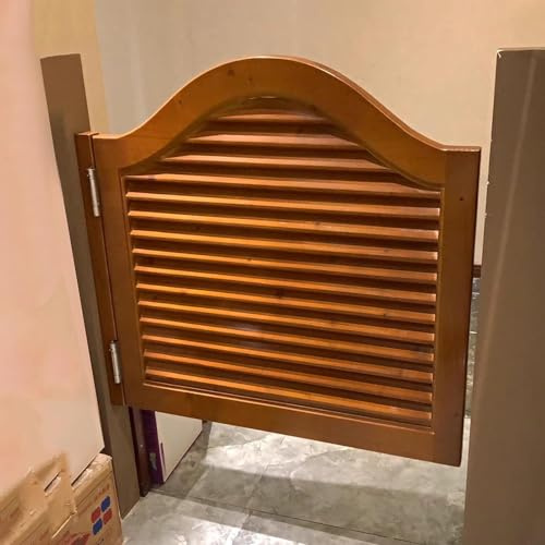 LoiYtrd Puerta batiente de cafetería Retro de Madera Maciza, Puertas Marrones de una Sola Puerta, Puerta abatible de baño y Barra de Cocina, Puerta de mayordomo Vaquero(W65xH90cm(25 5/8 x35 3/8))