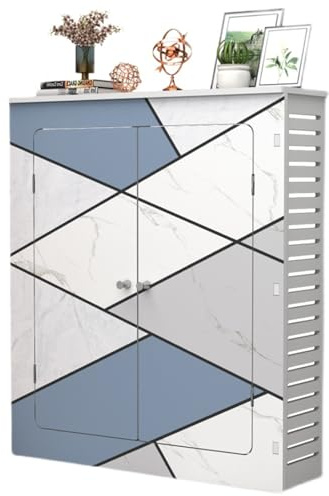Heizkörperverkleidung, Heizkörper Abdeckung, Wasserdichter PVC Holz Kunststoff Aufbewahrungsschrank, Heizkörperverkleidung für Alte Heizkörper(60x80x20cm/23x31x8in)